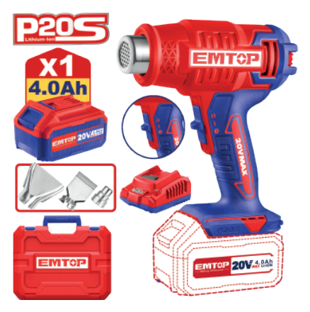 Cordless Heat Gun 18V, Fast Heat Up, Variable Temp, LED Display, Portable and Lightweight Design